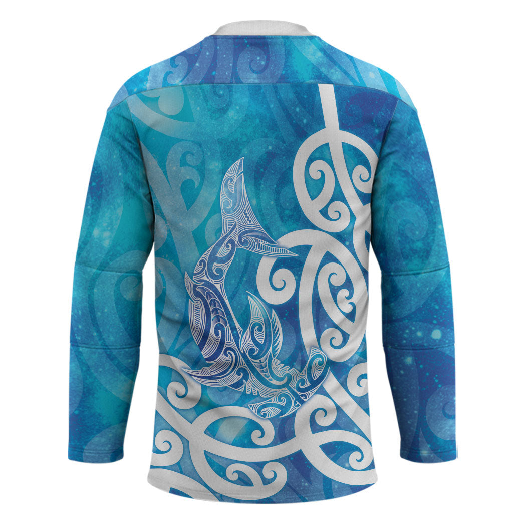 Hammerhead Shark Tattoo New Zealand Hockey Jersey Maori Galaxy Mangopare Pattern