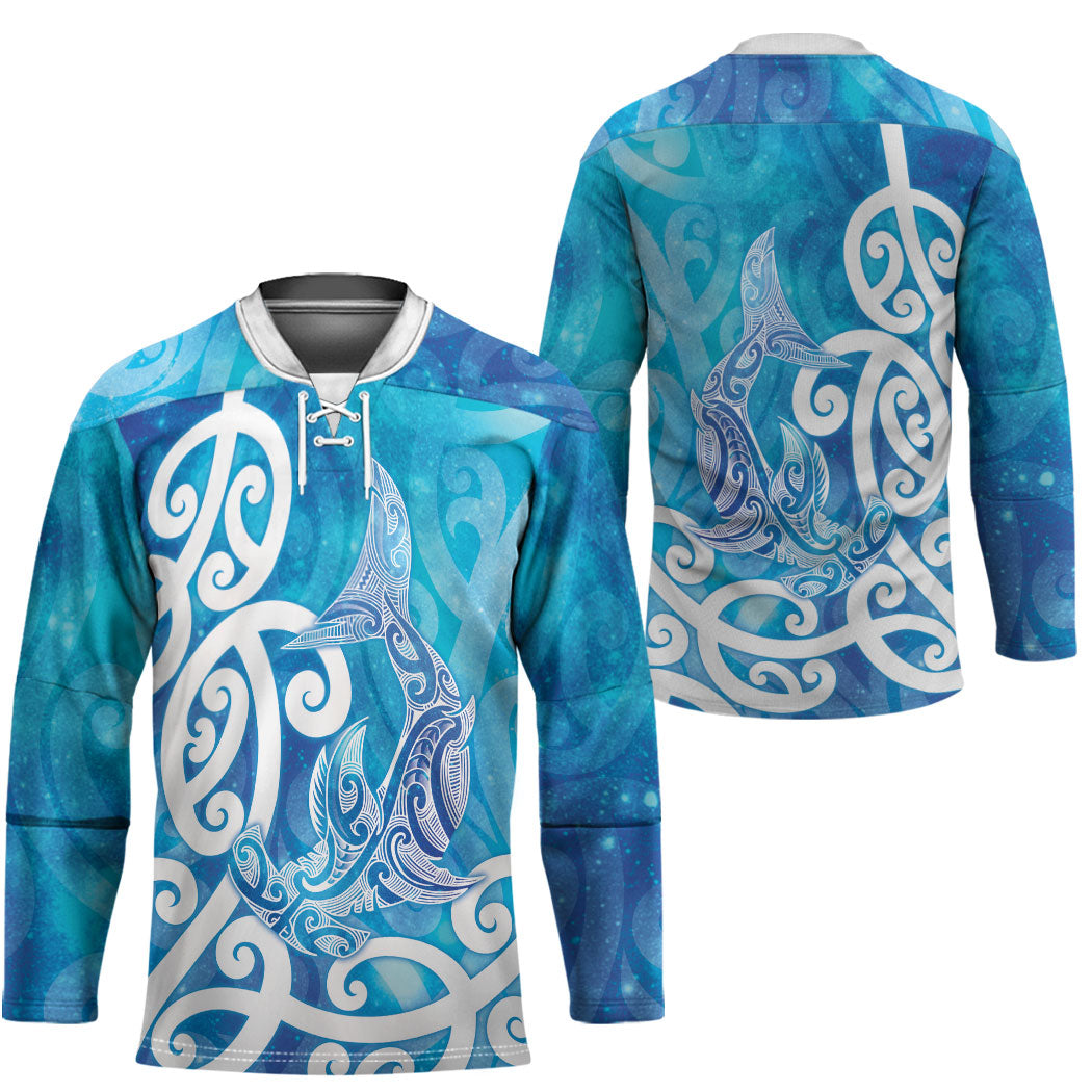 Hammerhead Shark Tattoo New Zealand Hockey Jersey Maori Galaxy Mangopare Pattern