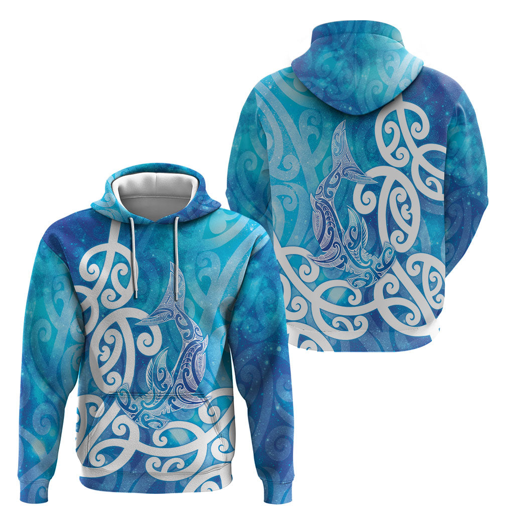 Hammerhead Shark Tattoo New Zealand Hoodie Maori Galaxy Mangopare Pattern