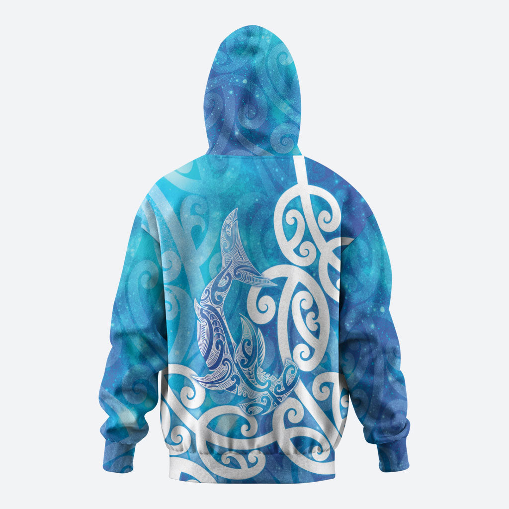 Hammerhead Shark Tattoo New Zealand Hoodie Maori Galaxy Mangopare Pattern