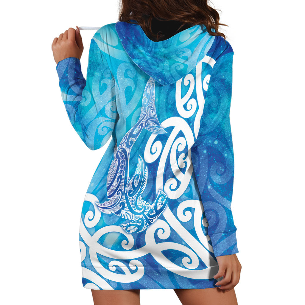 Hammerhead Shark Tattoo New Zealand Hoodie Dress Maori Galaxy Mangopare Pattern