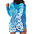 Hammerhead Shark Tattoo New Zealand Hoodie Dress Maori Galaxy Mangopare Pattern