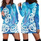Hammerhead Shark Tattoo New Zealand Hoodie Dress Maori Galaxy Mangopare Pattern