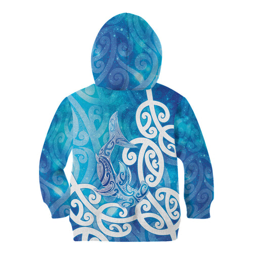 Hammerhead Shark Tattoo New Zealand Kid Hoodie Maori Galaxy Mangopare Pattern