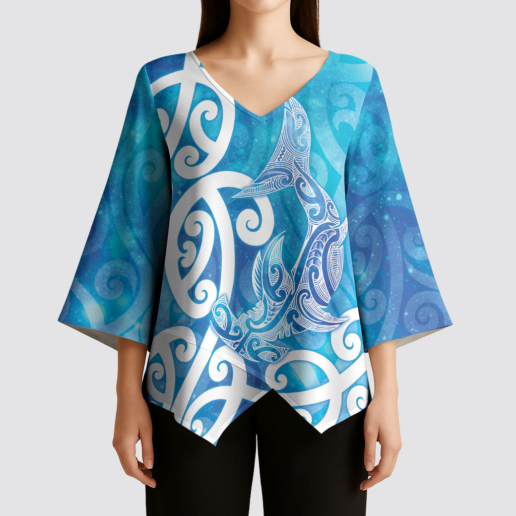 Hammerhead Shark Tattoo New Zealand Kimono Sleeve Blouse Maori Galaxy Mangopare Pattern