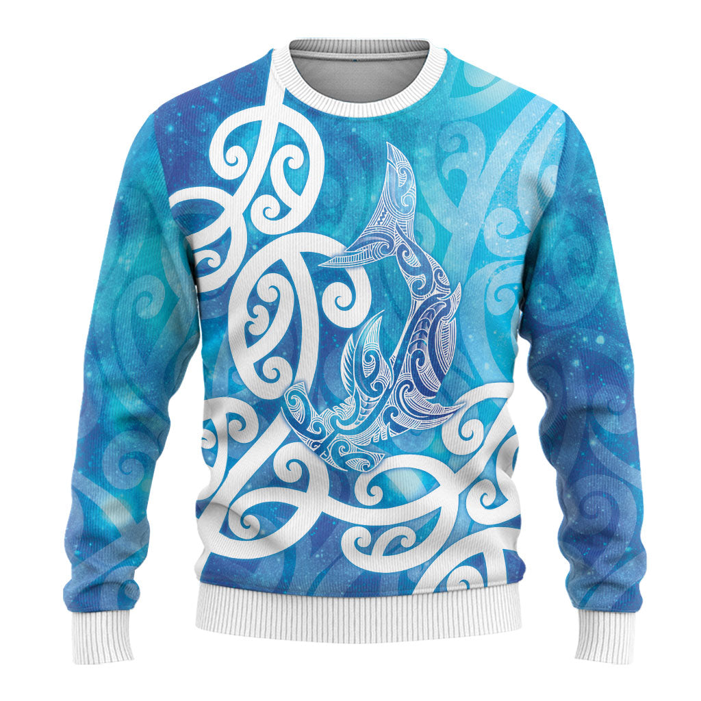 Hammerhead Shark Tattoo New Zealand Ugly Christmas Sweater Maori Galaxy Mangopare Pattern