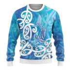 Hammerhead Shark Tattoo New Zealand Ugly Christmas Sweater Maori Galaxy Mangopare Pattern