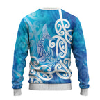 Hammerhead Shark Tattoo New Zealand Ugly Christmas Sweater Maori Galaxy Mangopare Pattern