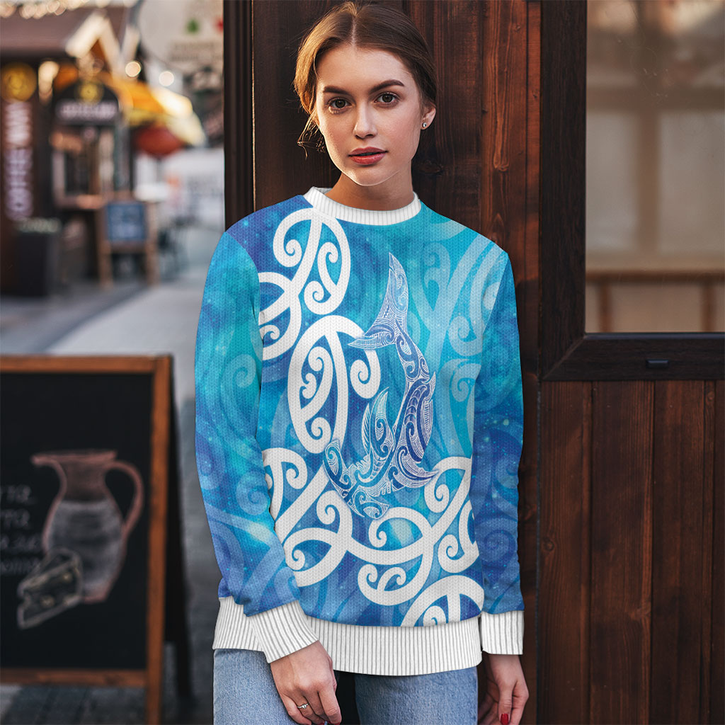 Hammerhead Shark Tattoo New Zealand Ugly Christmas Sweater Maori Galaxy Mangopare Pattern