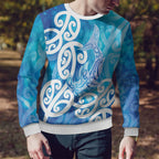 Hammerhead Shark Tattoo New Zealand Ugly Christmas Sweater Maori Galaxy Mangopare Pattern