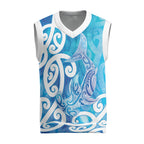 Hammerhead Shark Tattoo New Zealand Christmas Knitted V-Neck Vest Maori Galaxy Mangopare Pattern
