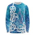 Hammerhead Shark Tattoo New Zealand Long Sleeve Shirt Maori Galaxy Mangopare Pattern
