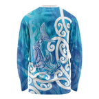 Hammerhead Shark Tattoo New Zealand Long Sleeve Shirt Maori Galaxy Mangopare Pattern