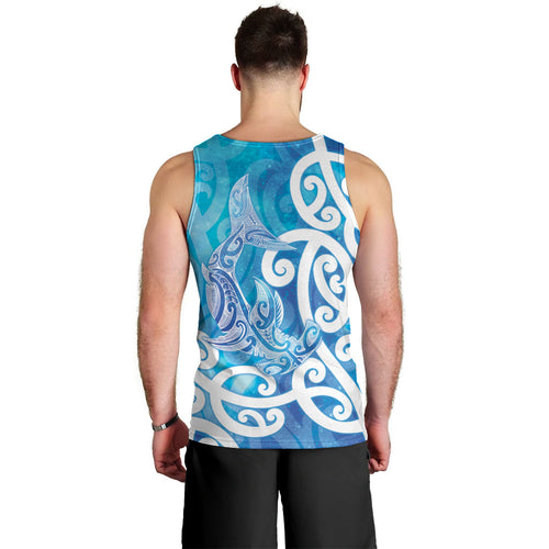 Hammerhead Shark Tattoo New Zealand Men Tank Top Maori Galaxy Mangopare Pattern