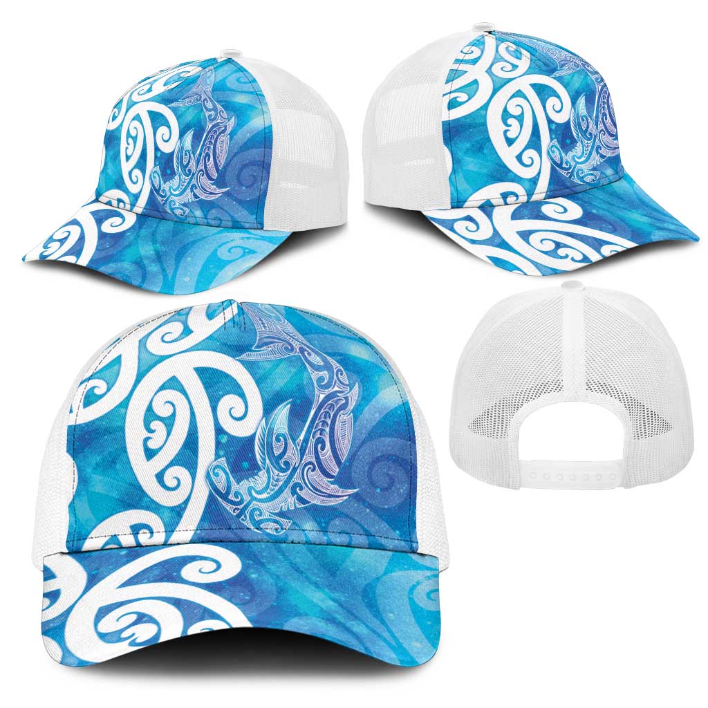 Hammerhead Shark Tattoo New Zealand Mesh Trucker Cap Maori Galaxy Mangopare Pattern