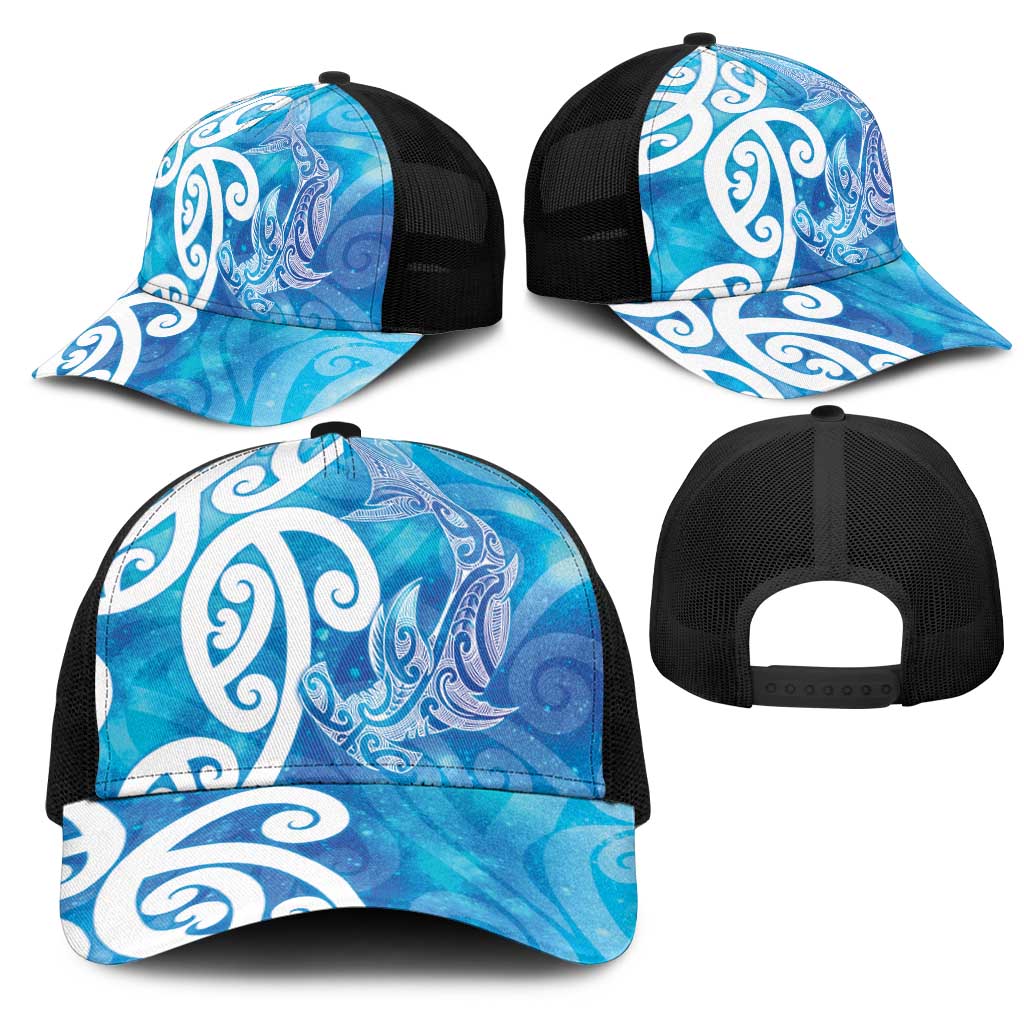 Hammerhead Shark Tattoo New Zealand Mesh Trucker Cap Maori Galaxy Mangopare Pattern