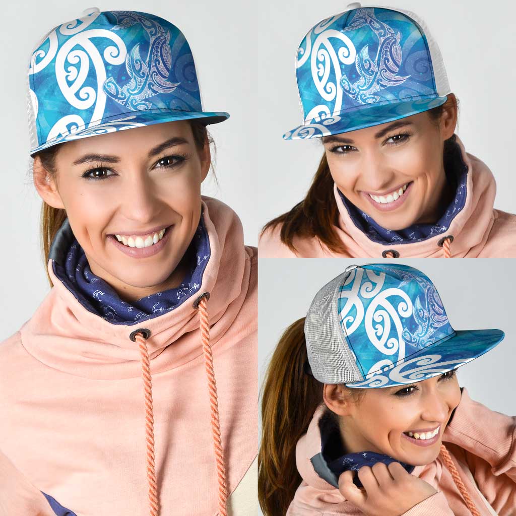 Hammerhead Shark Tattoo New Zealand Mesh Trucker Cap Maori Galaxy Mangopare Pattern