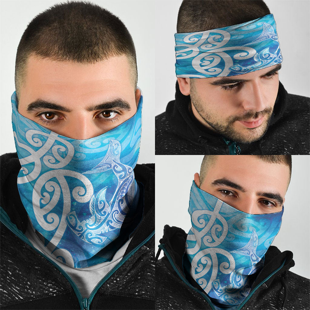 Hammerhead Shark Tattoo New Zealand Neck Gaiter Maori Galaxy Mangopare Pattern