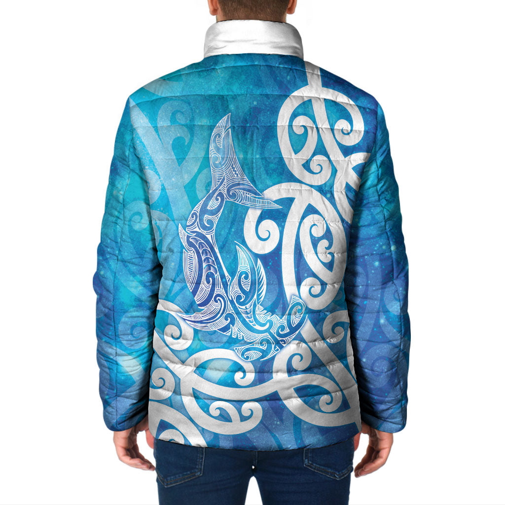 Hammerhead Shark Tattoo New Zealand Padded Jacket Maori Galaxy Mangopare Pattern