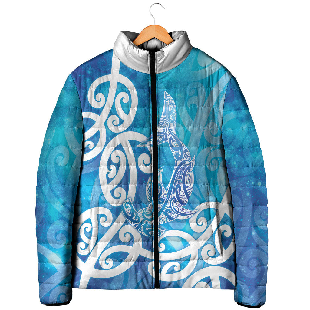 Hammerhead Shark Tattoo New Zealand Padded Jacket Maori Galaxy Mangopare Pattern