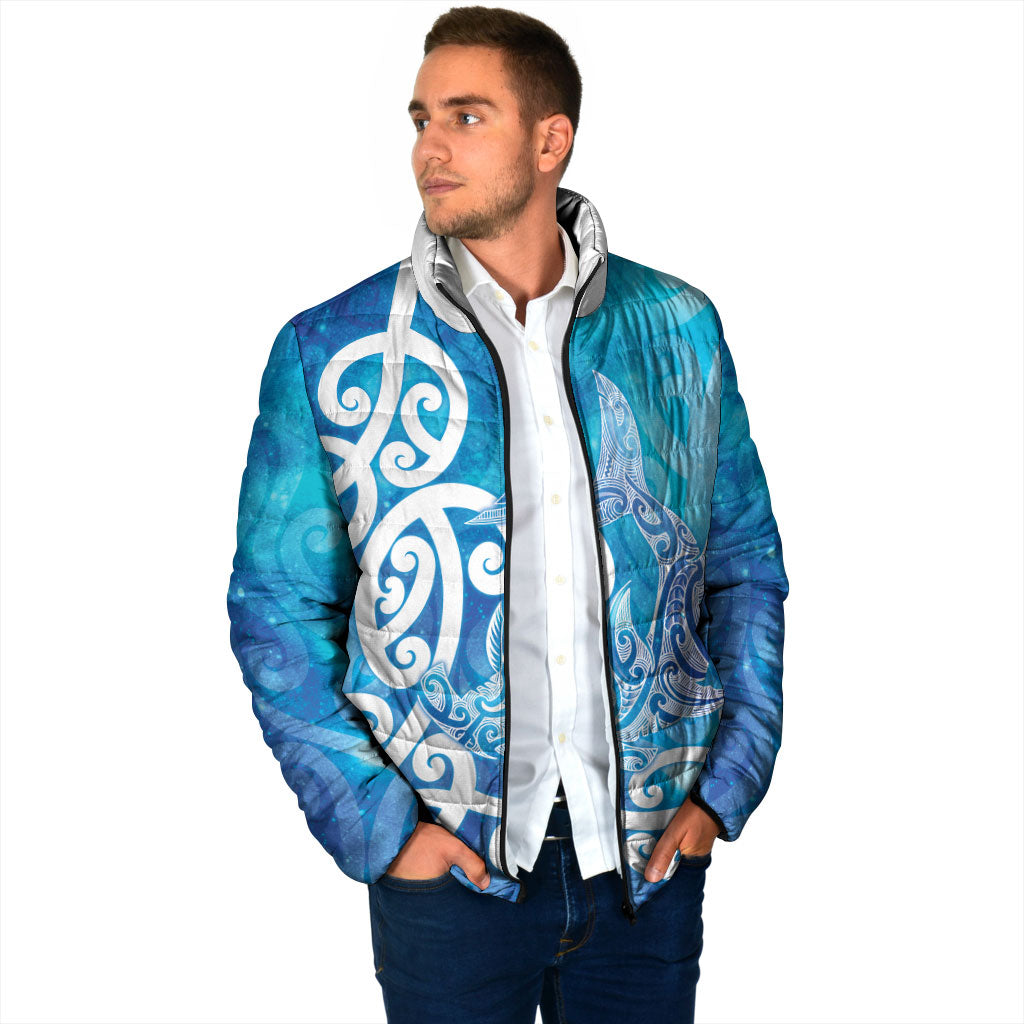 Hammerhead Shark Tattoo New Zealand Padded Jacket Maori Galaxy Mangopare Pattern