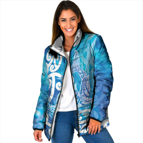 Hammerhead Shark Tattoo New Zealand Padded Jacket Maori Galaxy Mangopare Pattern
