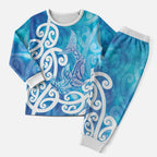 Hammerhead Shark Tattoo New Zealand Christmas Pajama Set Maori Galaxy Mangopare Pattern