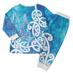Hammerhead Shark Tattoo New Zealand Christmas Pajama Set Maori Galaxy Mangopare Pattern