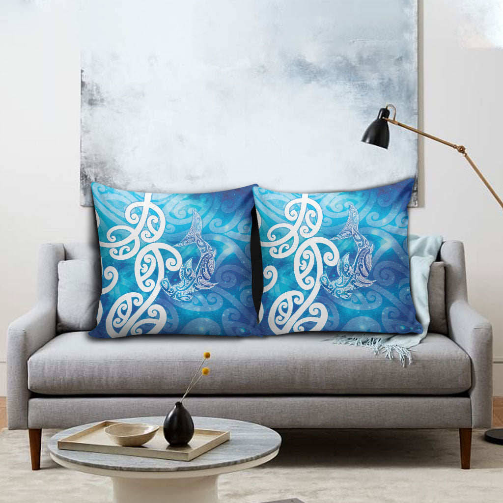 Hammerhead Shark Tattoo New Zealand Pillow Cover Maori Galaxy Mangopare Pattern