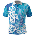 Hammerhead Shark Tattoo New Zealand Polo Shirt Maori Galaxy Mangopare Pattern