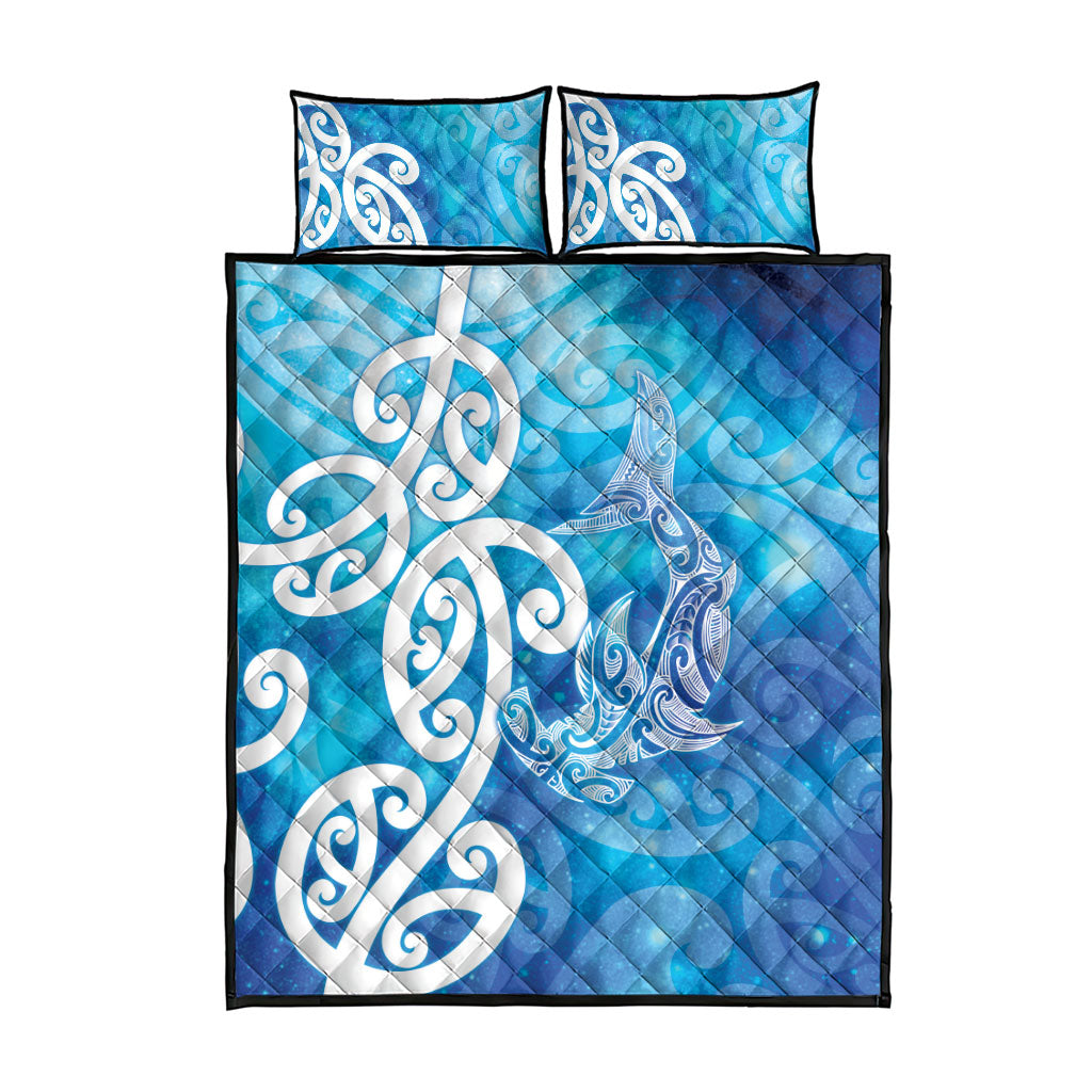 Hammerhead Shark Tattoo New Zealand Quilt Bed Set Maori Galaxy Mangopare Pattern