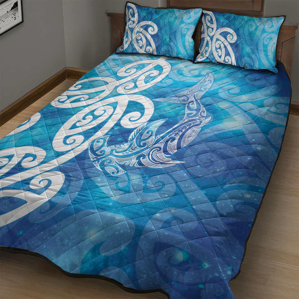 Hammerhead Shark Tattoo New Zealand Quilt Bed Set Maori Galaxy Mangopare Pattern