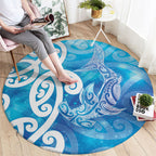 Hammerhead Shark Tattoo New Zealand Round Carpet Maori Galaxy Mangopare Pattern