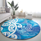 Hammerhead Shark Tattoo New Zealand Round Carpet Maori Galaxy Mangopare Pattern