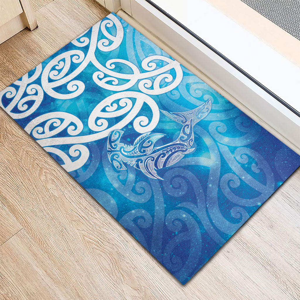 Hammerhead Shark Tattoo New Zealand Rubber Doormat Maori Galaxy Mangopare Pattern