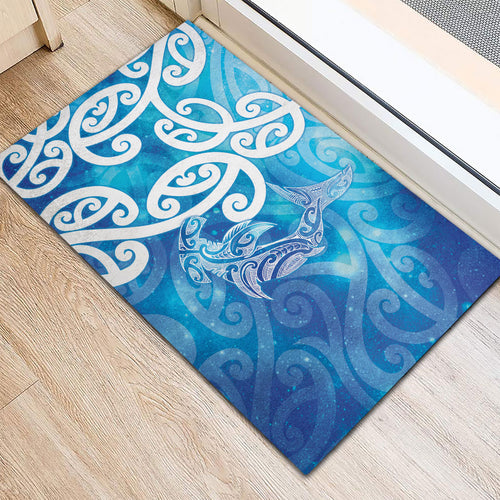 Hammerhead Shark Tattoo New Zealand Rubber Doormat Maori Galaxy Mangopare Pattern