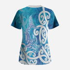 Hammerhead Shark Tattoo New Zealand Scrub Top Maori Galaxy Mangopare Pattern