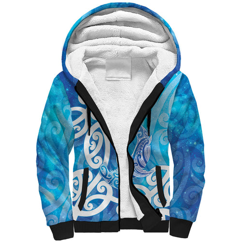 Hammerhead Shark Tattoo New Zealand Sherpa Hoodie Maori Galaxy Mangopare Pattern