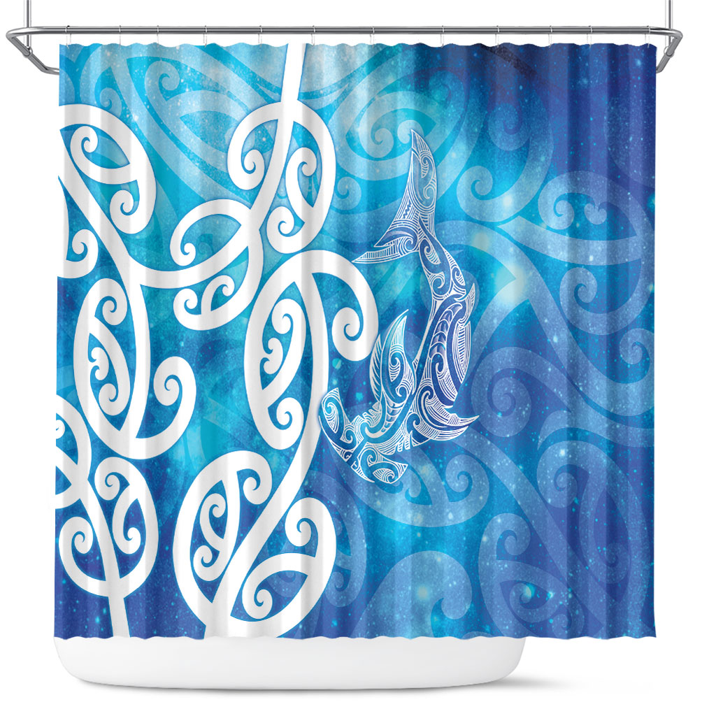 Hammerhead Shark Tattoo New Zealand Shower Curtain Maori Galaxy Mangopare Pattern