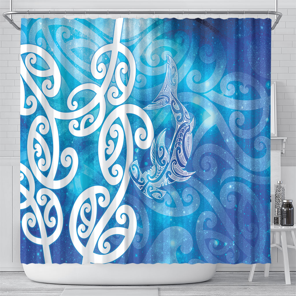 Hammerhead Shark Tattoo New Zealand Shower Curtain Maori Galaxy Mangopare Pattern