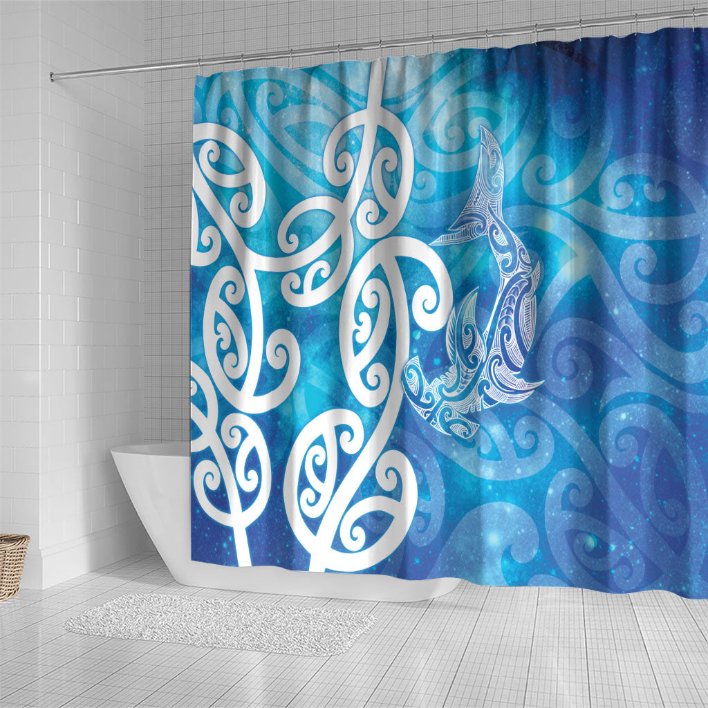 Hammerhead Shark Tattoo New Zealand Shower Curtain Maori Galaxy Mangopare Pattern