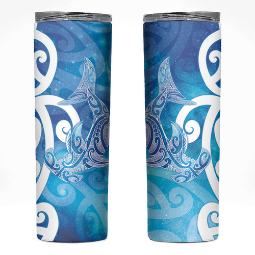 Hammerhead Shark Tattoo New Zealand Skinny Tumbler Maori Galaxy Mangopare Pattern