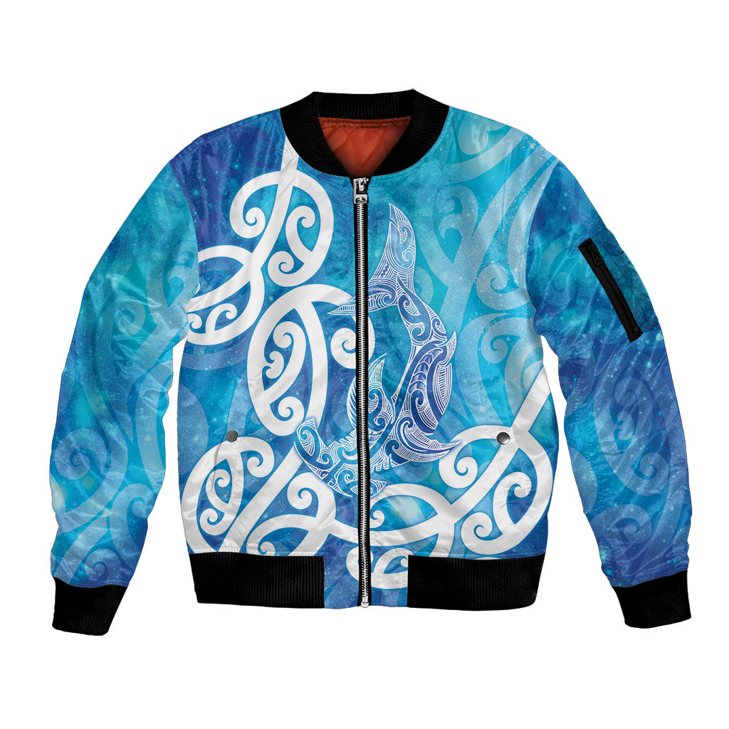 Hammerhead Shark Tattoo New Zealand Sleeve Zip Bomber Jacket Maori Galaxy Mangopare Pattern