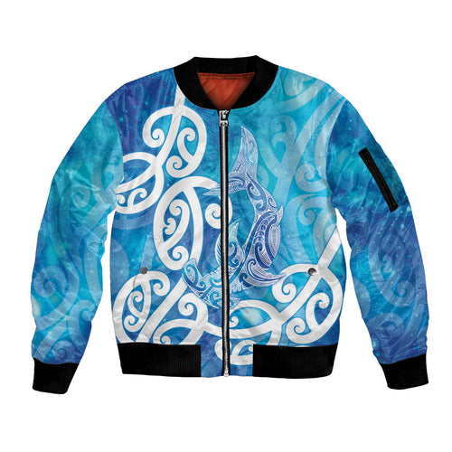 Hammerhead Shark Tattoo New Zealand Sleeve Zip Bomber Jacket Maori Galaxy Mangopare Pattern