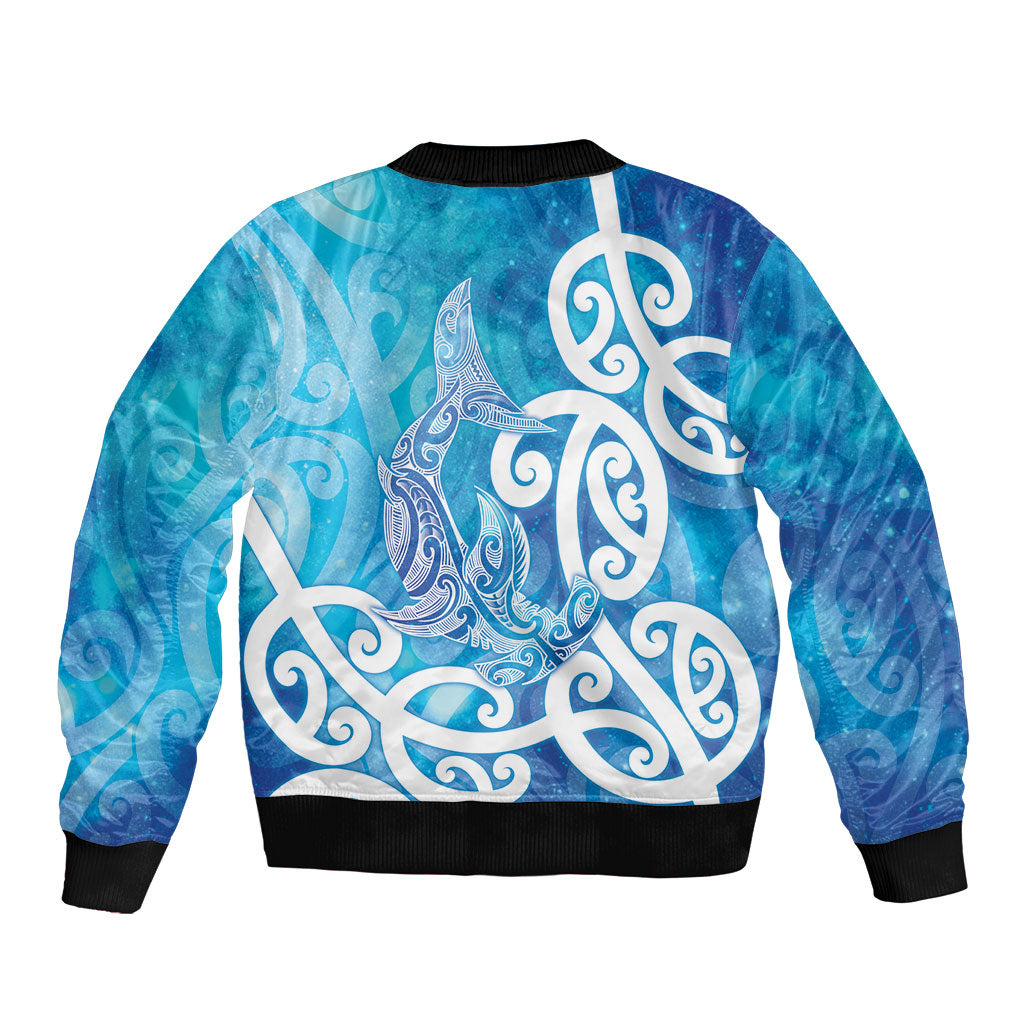 Hammerhead Shark Tattoo New Zealand Sleeve Zip Bomber Jacket Maori Galaxy Mangopare Pattern