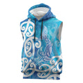 Hammerhead Shark Tattoo New Zealand Sleeveless Hoodie Maori Galaxy Mangopare Pattern