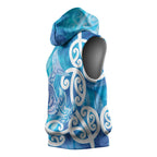 Hammerhead Shark Tattoo New Zealand Sleeveless Hoodie Maori Galaxy Mangopare Pattern