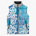 Hammerhead Shark Tattoo New Zealand Sleeveless Puffer Jacket Maori Galaxy Mangopare Pattern