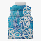 Hammerhead Shark Tattoo New Zealand Sleeveless Puffer Jacket Maori Galaxy Mangopare Pattern