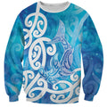 Hammerhead Shark Tattoo New Zealand Sweatshirt Maori Galaxy Mangopare Pattern